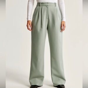 Abercrombie & Fitch Sage Green Wide-Leg Pants